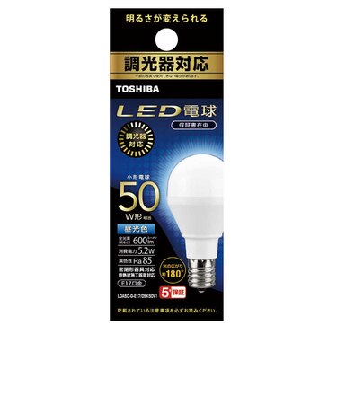 東芝　LED電球(調光対応) ［E17 /電球色 /1個］ LDA5DGE17DSK50V1