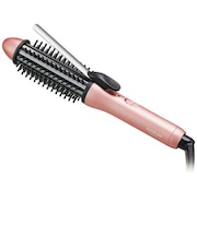 コイズミ ヘアアイロン ボブスタイルアイロン ブラシアイロン 25mm 海外対応 交流(コード)式 ピンク KHR6010P