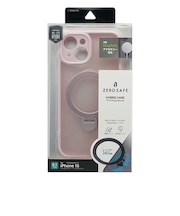 ラスタバナナ iPhone 15 ZEROSAFE 極限保護 ハイブリッドケース TPU×PC 360°回転MagSafeリング付き FRPK フロストピンク 7875IP361HPMPK