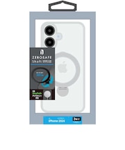 ラスタバナナ iPhone 16(6.1インチ)ZEROSAFE Shaft カメラ周囲保護 Magsafe対応 360°回転スタンドケース フロストホワイト 8385IP461ZSFSLWH