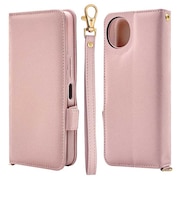ラスタバナナ AQUOS wish5 ハンドストラップ付き手帳型ケース ライトピンク 8812AW5BHSLPK