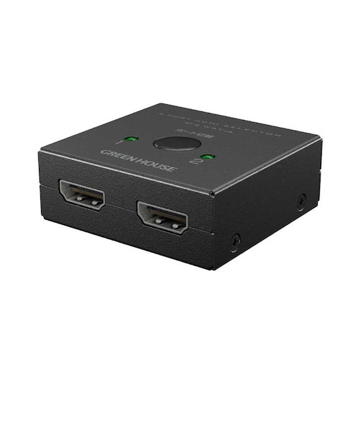 グリーンハウス　HDMIセレクタ 2ポート 双方向対応 ［2入力 / 1出力 / 4K対応 / 手動］ GHHSWM2CBK