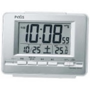 セイコー 電波目覚まし時計 DSTD/銀 NR535W