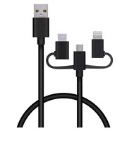 エレコム 3in1 充電ケーブル ( ライトニング / Type-C / micro USB ) 0.3m MFi認証 iPhone iPad iPod AirPods Galaxy AQUOS Xperia MPAAMBLCAD03BK