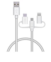エレコム 3in1 充電ケーブル ( ライトニング / Type-C / micro USB ) 0.3m MFi認証 iPhone iPad iPod AirPods Galaxy AQUOS Xperia MPAAMBLCAD03WH