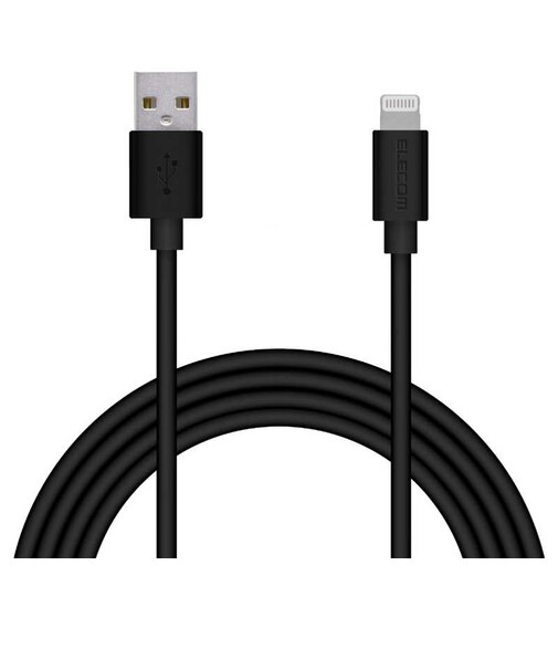 エレコム　iPhone 充電ケーブル ライトニングケーブル 1.5m MFi認証 【 Lightning コネクター搭載 iPhone iPad iPod AirPods 対応 】 ブラック ブラック MPAUAL15BK