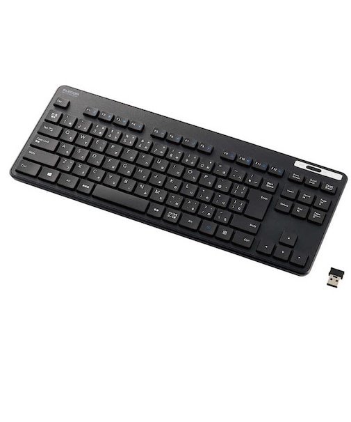 エレコム　キーボード ワイヤレス 無線 USB 抗菌 薄型 ミニキーボード ワイヤレスキーボード メンブレン式 ブラック ブラック TKFDM109TKBK