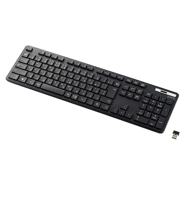 エレコム　キーボード ワイヤレス 無線 USB 抗菌 薄型 フルキーボード ワイヤレスキーボード メンブレン式 ブラック ブラック TKFDM110TKBK