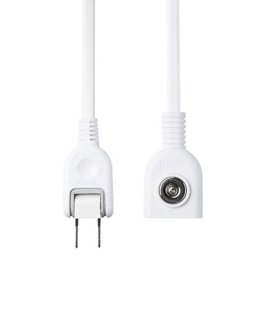 エレコム　延長コード? 電源タップ コンセント 5m 2P 1個口 ほこりシャッター 絶縁キャップ マグネット スイングプラグ 125V 15A 1500W テーブルタップ? ホワイト TX01M2150WH