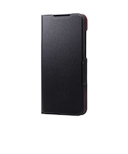エレコム Galaxy A55 5G SC-53E ケース レザー カバー 手帳型 マグネット フラップ 衝撃吸収 超軽量 薄型 スタンド機能付 UltraSlim ブラック ブラック PMG243PLFUBK