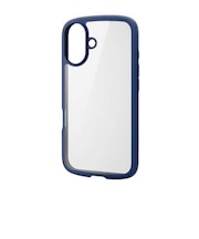 エレコム　iPhone 16 ケース ハイブリッド カバー 衝撃吸収 軽量 薄型 カメラ周り保護 ワイヤレス充電可 ストラップホール付 硬度5H ストラップホールシート付 TOUGH SLIM LITE ネイビ PMA24ATSLFCNV