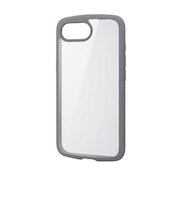 エレコム iPhone 17e / 16e ケース ハイブリッド カバー 衝撃吸収 軽量 薄型 メタルステッカー付 ワイヤレス充電可 ストラップホール付 硬度5H ストラップホールシート付 TOUGH SLIM PMA25STSLFCGY