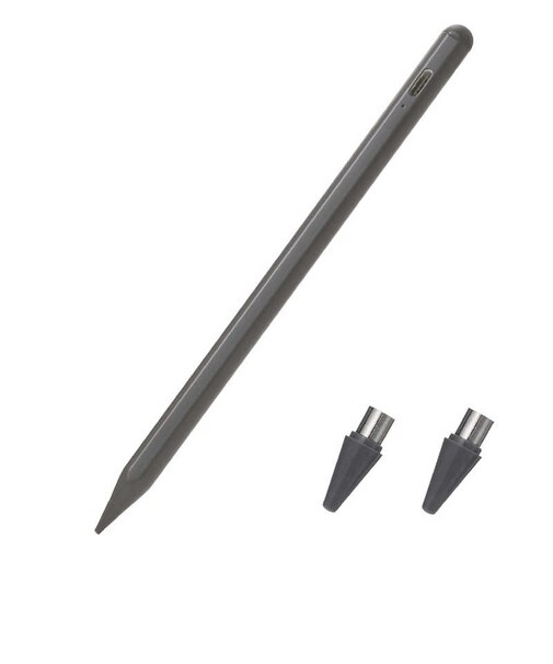 エレコム　タッチペン スタイラスペン 充電式 USB Type-C 急速充電 磁気吸着 交換用ペン先2個付属 【 iPad / iPhone / Android / スマホ / タブレット 対応 】 ブラック  PTPACST05BK