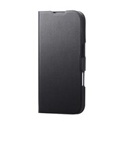 エレコム iPhone 17 ケース レザー カバー 手帳型 マグネット フラップ 衝撃吸収 超軽量 薄型 スタンド機能付 UltraSlim ブラック PMA25APLFUBK