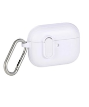 エレコム AirPods Pro 3 ケース MagSafe対応 TOUGH SLIM 耐衝撃 ロック機能 カラビナ付 落下防止 ホワイト ホワイト AVAAP07TSLWH