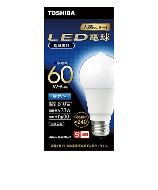 東芝　LED電球 (人感センサー付き) ［昼光色 /1個］ LDA7DDGM60V1