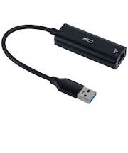 ナカバヤシ　LAN変換アダプタ [USB-A オス→メス LAN] ブラック ULAA01BK