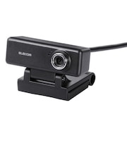 エレコム　Webカメラ 200万画素 イヤホンマイク付き USB2.0対応 高画質 フルHD相当 1600×1200対応 CMOSセンサー 内蔵マイク付き 固定フォーカス Skype Zoom対応 Window UCAMC520FEBK