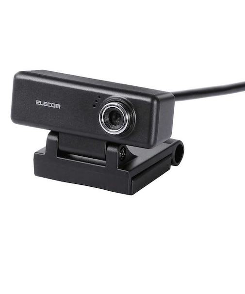 エレコム　Webカメラ 200万画素 イヤホンマイク付き USB2.0対応 高画質 フルHD相当 1600×1200対応 CMOSセンサー 内蔵マイク付き 固定フォーカス Skype Zoom対応 Window UCAMC520FEBK