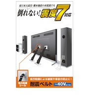 エレコム 耐震ベルト テレビ用 40インチ まで対応 強力粘着 シールタイプ 2本入 固定器具 長さ調整可能 地震対策 転倒防止 防災用品 取り付け簡単 TS001N2