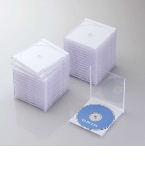 エレコム　CD/DVDﾌﾟﾗｹｰｽ 1枚収納 30ﾊﾟｯｸ ﾎﾜｲﾄ ﾎﾜｲﾄ CCDJSCN30WH