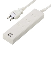 ORIGINALBASIC　USB付き電源ﾀｯﾌﾟｺｰﾄﾞ有り白3個口2M2ﾎﾟｰﾄ #PB OBRT322AW