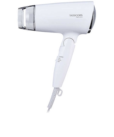 テスコム　ドライヤー 速乾 軽量 コンパクト 1200W マイナスイオン ヘアドライヤー 折り畳み式 切替スイッチ<TURBO-SET-COOL> naturam ホワイト ホワイト TD200BW