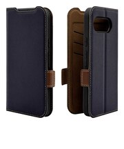ラスタバナナ Google Pixel 9a 薄型手帳サイドマグネットケース 衝撃吸収 ネイビー×ブラウン 8583P9ABSMNVB