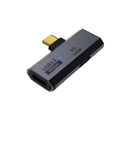 フリーダム　USB Type-C変換アダプター L字型(C → C) PD100W USB10Gbps FUHACCPC02GY