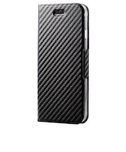 エレコム iPhone SE 第3世代/第2世代/8/7専用 レザーケース/UltraSlim/薄型/磁石付き/カーボン調(ブラック) PMA22SPLFUCB