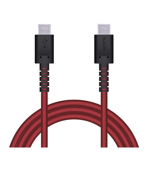エレコム　タイプC ケーブル USB Type-C to Type-C 1.2m PD 60W 急速充電 断線に強い 高耐久 レッド MPAXCCS12PNRD