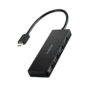 エレコム USB Type-C ハブ USB2.0 USB-A ×4 バスパワー コンパクト 薄型 ケーブル長15cm ブラック U2HCH040XBK