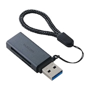 エレコム　USB-A カードリーダー 2in1 SD / microSD 高速転送 USB3.2 Gen1 軽量 コンパクト Windows Mac 対応 ブラック MR3D20BK