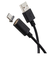 エレコム マグネット 充電ケーブル USB-C USB-A 15W 着脱式コネクタ ブレーカー内蔵 1m ブラック MPAACMA10BK