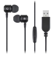 ナカバヤシ　ヘッドセット (Chrome/Mac/Windows11対応) ［USB / 両耳 / イヤホンタイプ］ UHP08BK