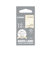 カシオ　ラベルライターNAME LAND用テープ リボンテープ ［黒文字 /12mm幅］ ベージュ XR12RBBE
