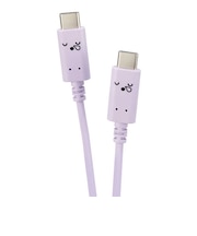 エレコム USB Type-C to USB Type-Cケーブル/顔ツキタイプ/2.0m/スリーピー(パープル×ブラック) MPACCF20PUF