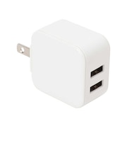 クオリティトラストジャパン 2.4A出力USB2ポート スリムタイプACアダプタ ホワイト QU029WH