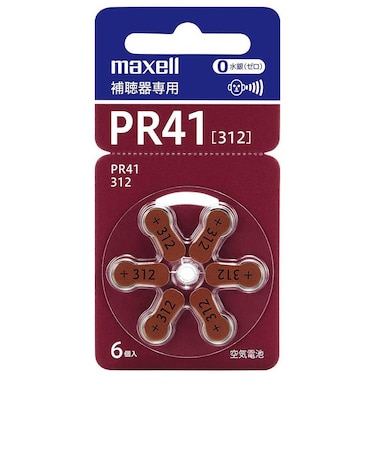 マクセル　補聴器専用ボタン形空気亜鉛電池(PR41) PR41A6BS
