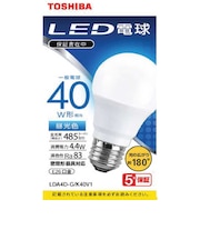 東芝 LED電球 広配光 昼光色 40W形相当 LDA4DGK40V1