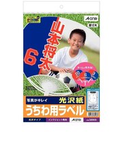 エーワン うちわ用ラベル 光沢紙(A4判・8シート) 38906