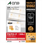 エーワン マルチカード「プリンタ兼用」 白無地A4判10面 名刺サイズ 10シート(100枚) 51002