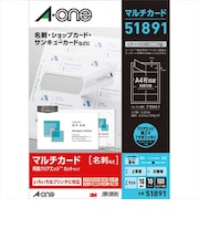 エーワン マルチカード(各種プリンタ兼用紙) 名刺サイズ(A4・10面×10シート) 51891