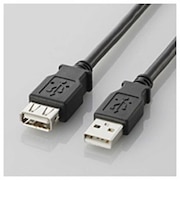 エレコム　USB-A延長ケーブル [USB-A オス→メス USB-A /0.5m /USB2.0] ブラック U2CE05BK