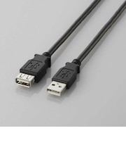 エレコム　USB-A延長ケーブル [USB-A オス→メス USB-A /2m /USB2.0] ブラック U2CE20BK