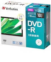 VERBATIMJAPAN 録画用 DVD-R 1-16倍速 4.7GB 10枚 5mmスリムケース VHR12JP10D1B