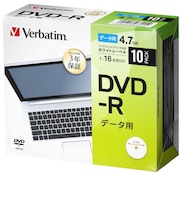 VERBATIMJAPAN 1~16倍速対応 データ用DVD-Rメディア (4.7GB・10枚) DHR47JP10D1B
