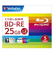 VERBATIMJAPAN　データ用BDRE ホワイト ［5枚 25GB インクジェットプリンター対応］ DBE25NP5V2
