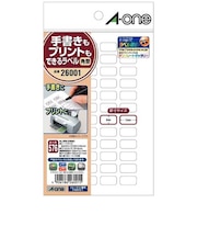 エーワン 手書きもプリントもできるラベル (はがきサイズ・角型48面×12シート) 26001