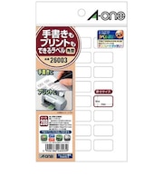 エーワン 手書きもプリントもできるラベル (はがきサイズ・角型24面×12シート) 26003
